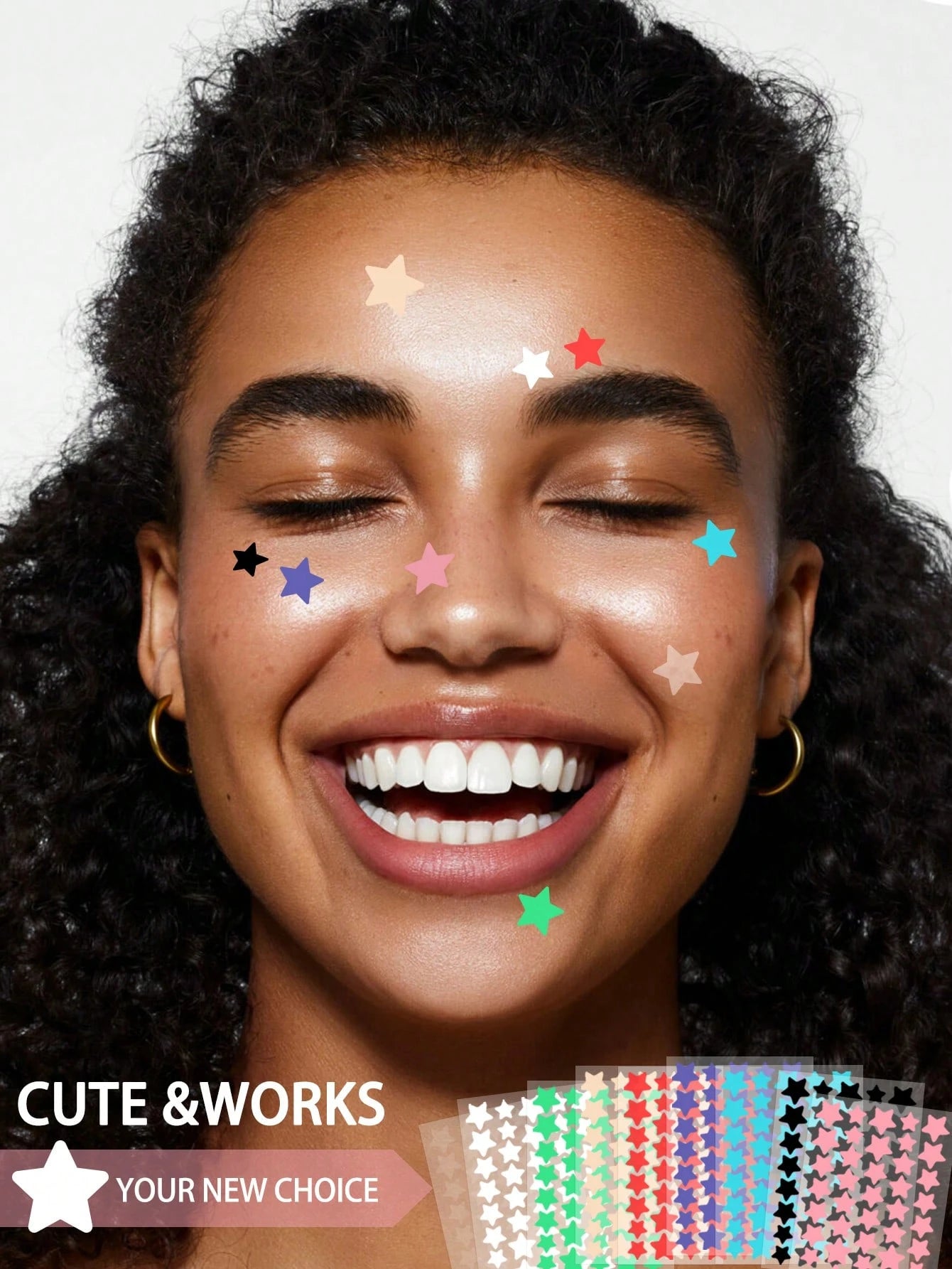Colorful Star Face Sticker Set