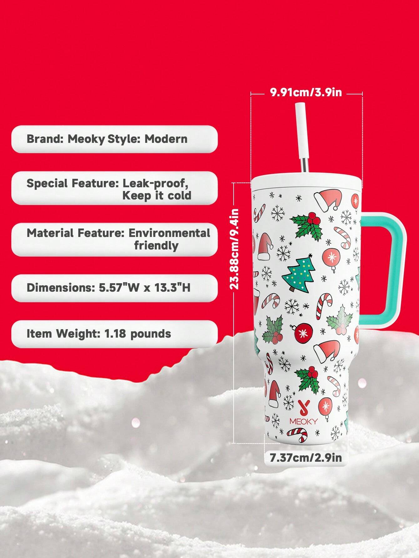 Meoky 40oz Stainless Steel Tumbler