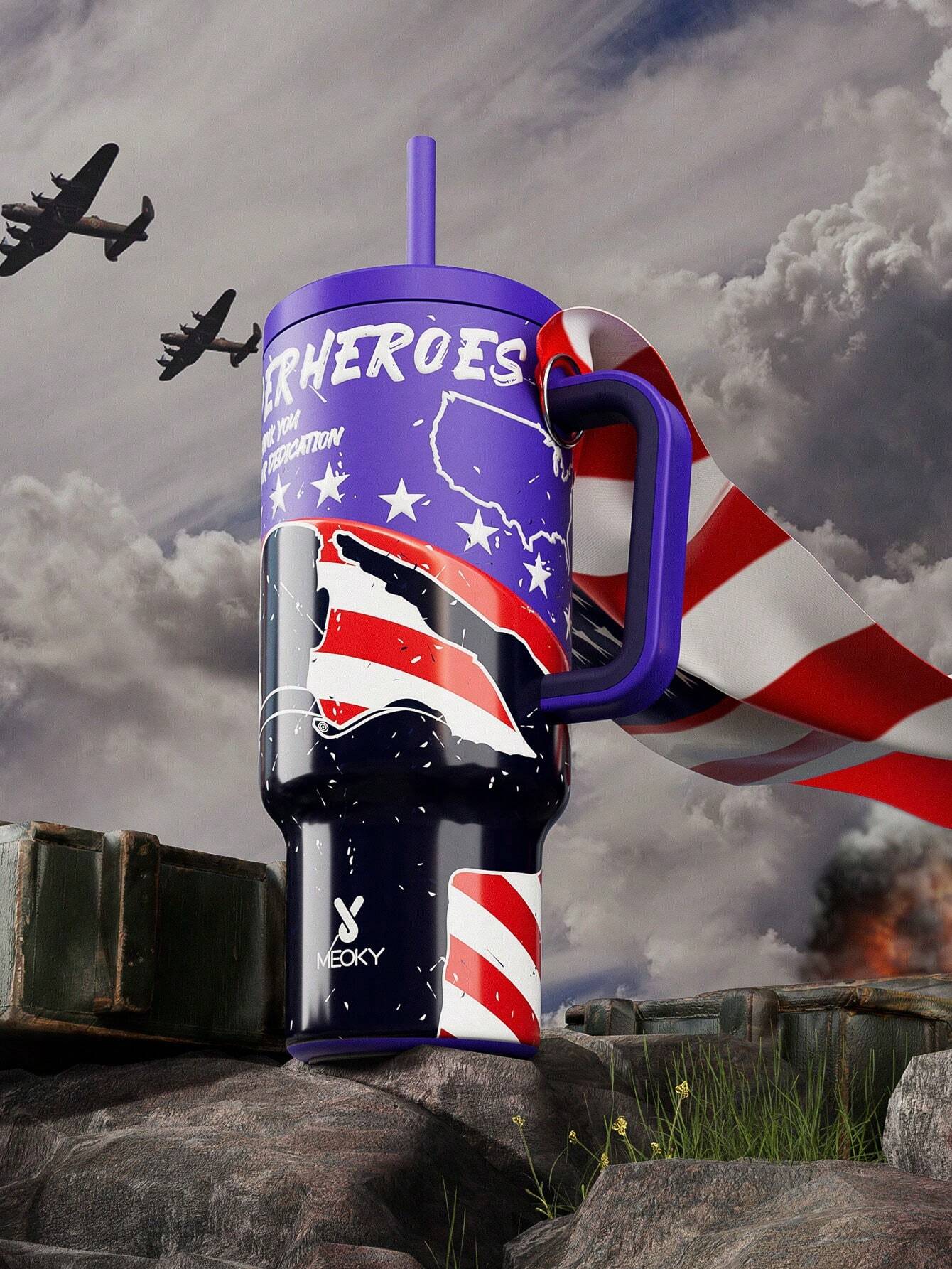 Meoky 40oz Insulated Tumbler Handle