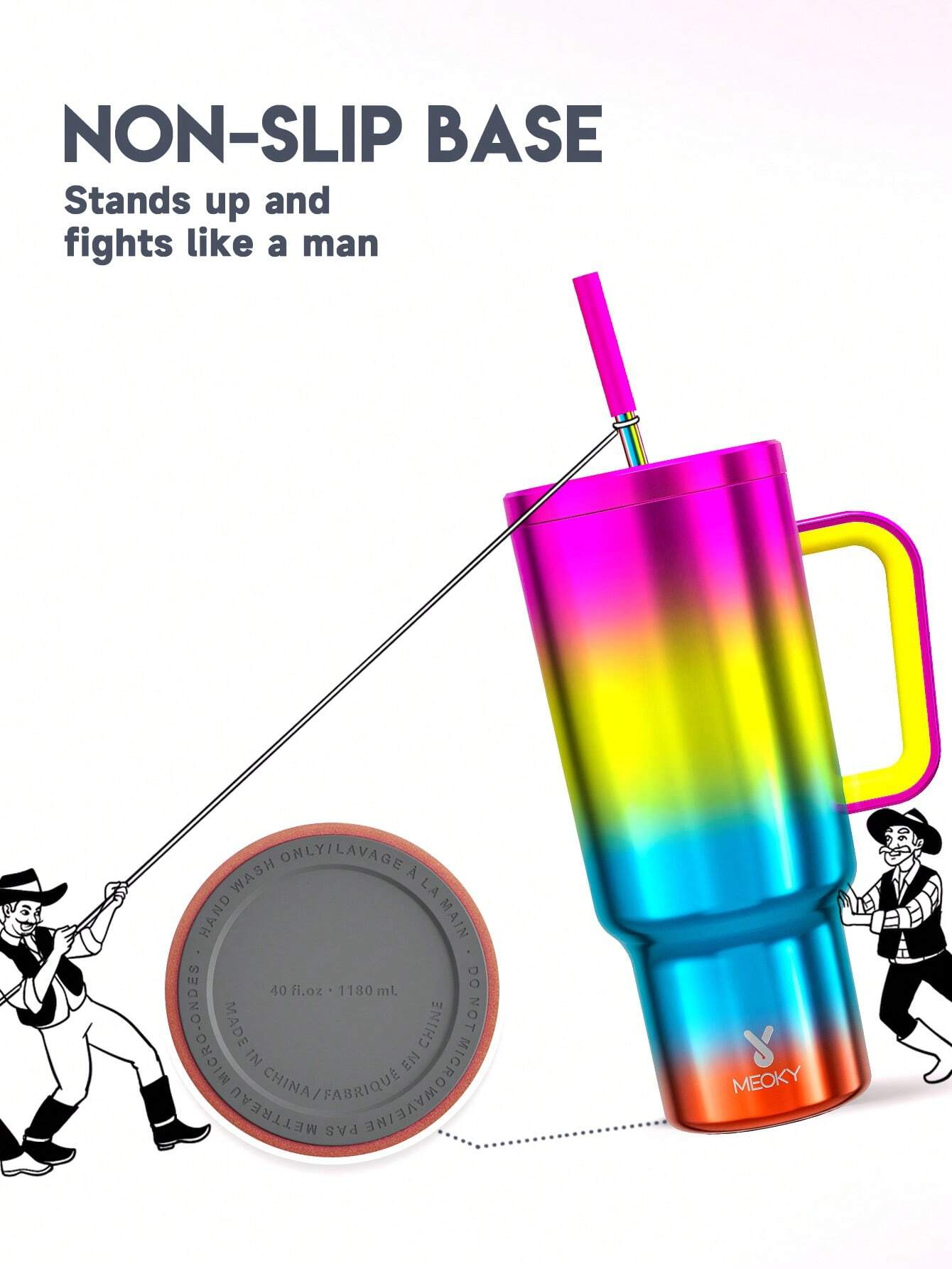 Meoky 40oz Rainbow Color Tumbler