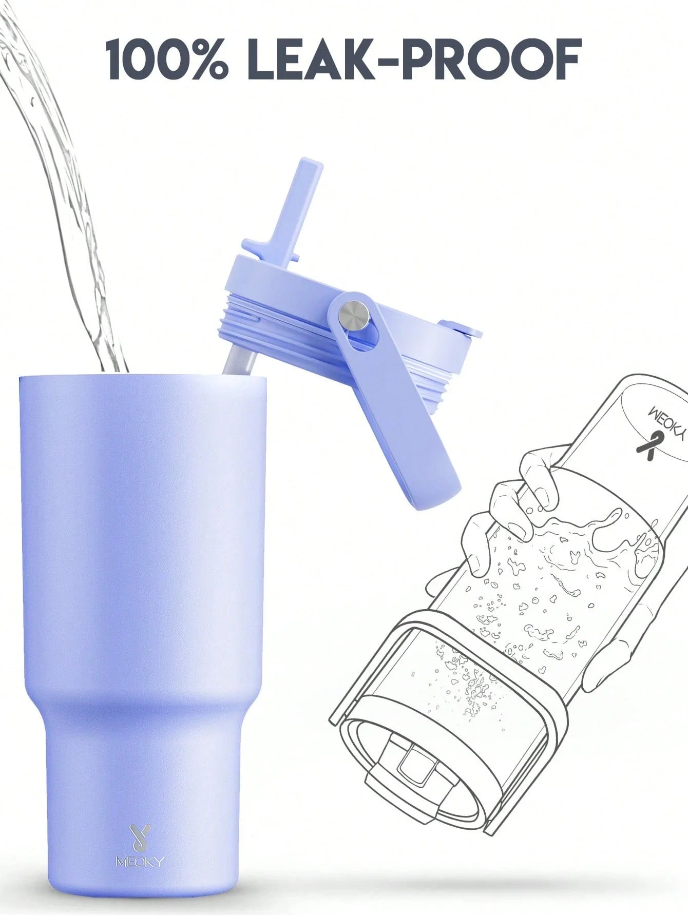 Meoky 32oz Insulated Handle Cup