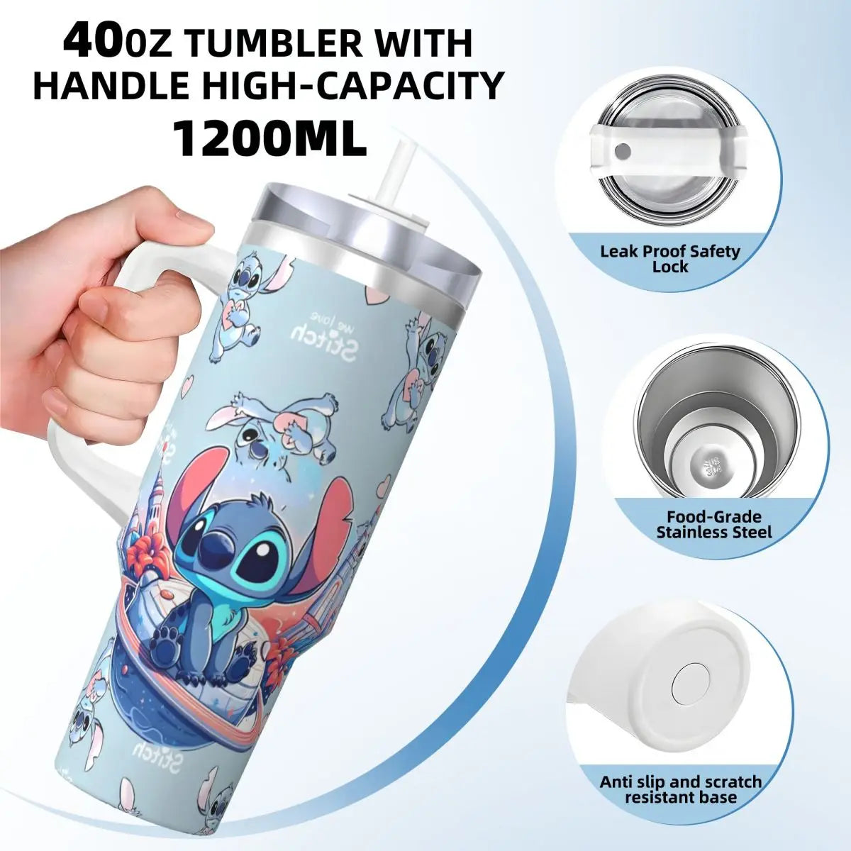 Stitch Kawaii Stainless Steel Tumbler