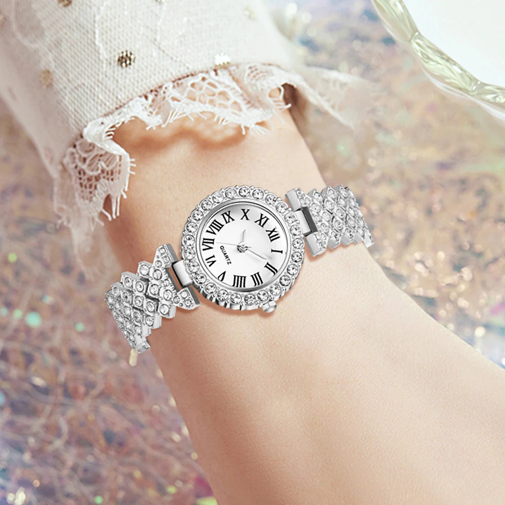 Silver Women's Luxury Watch Set