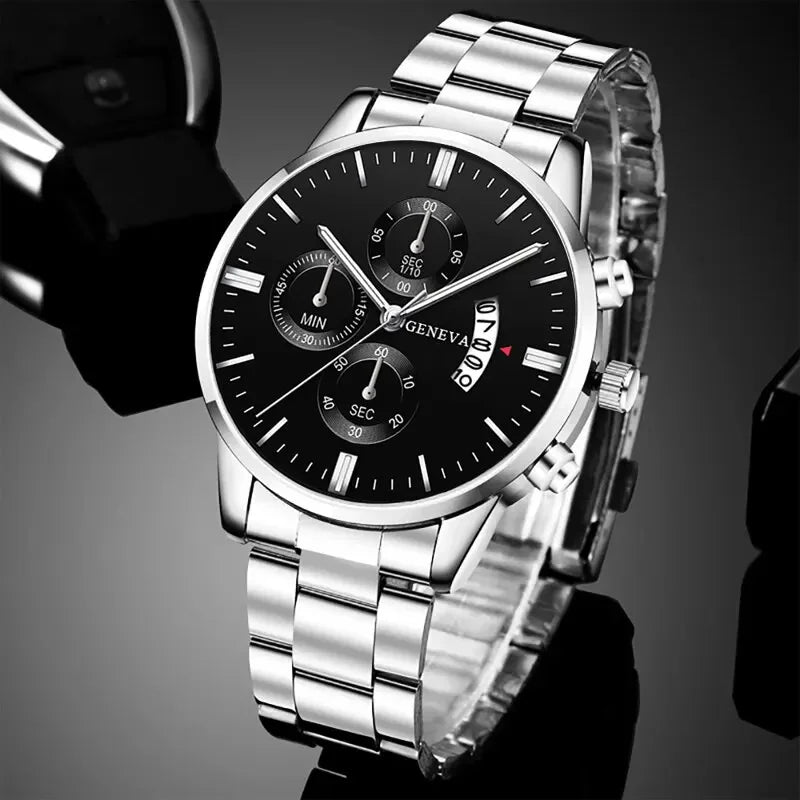 Luxury Silver Stainless Steel Watch