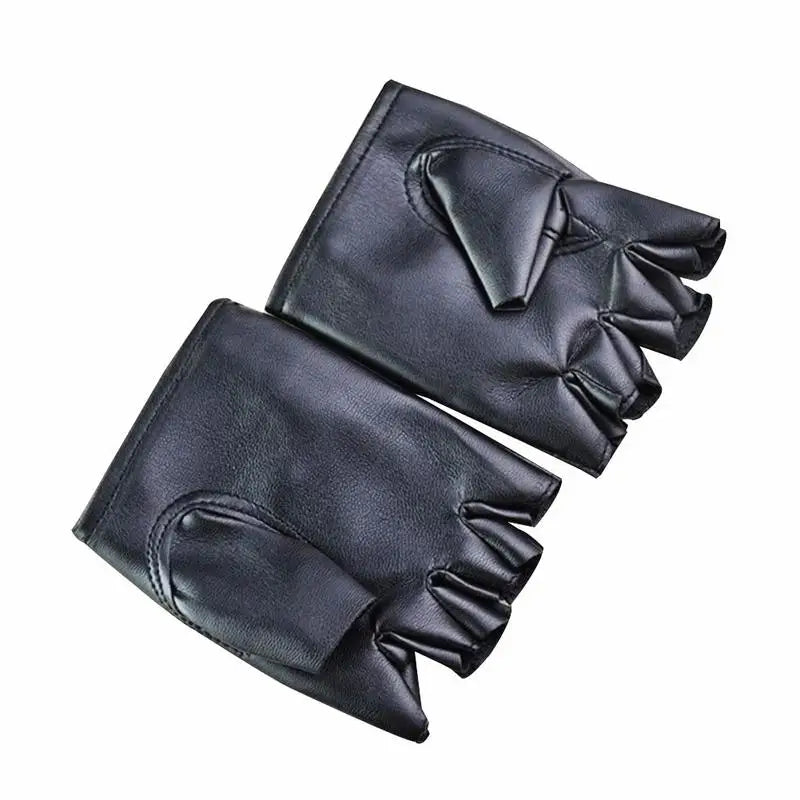 Unisex Black Fingerless Fashion Gloves