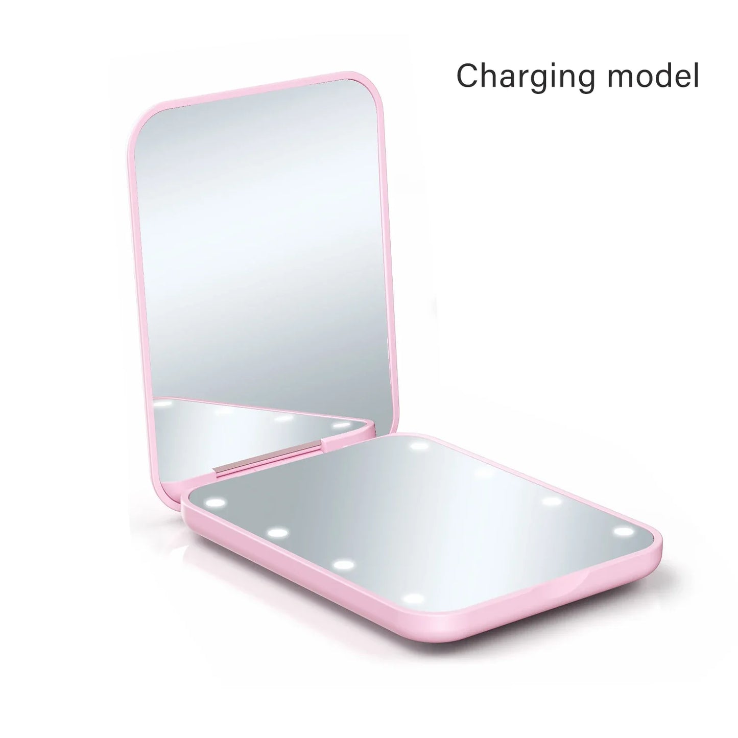 Compact Folding LED Makeup Mirror