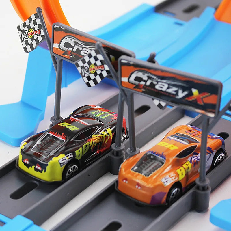 TOYMOGER Kids Double Car Racing Track