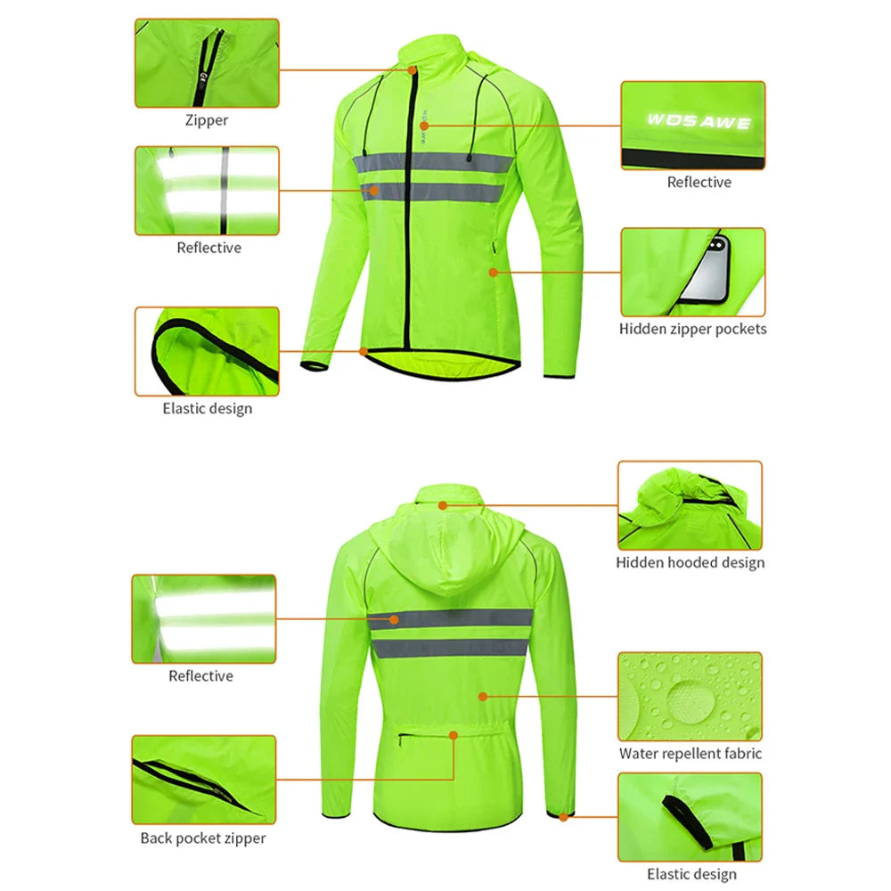 WOSAWE Men’s Cycling Windbreaker Jacket