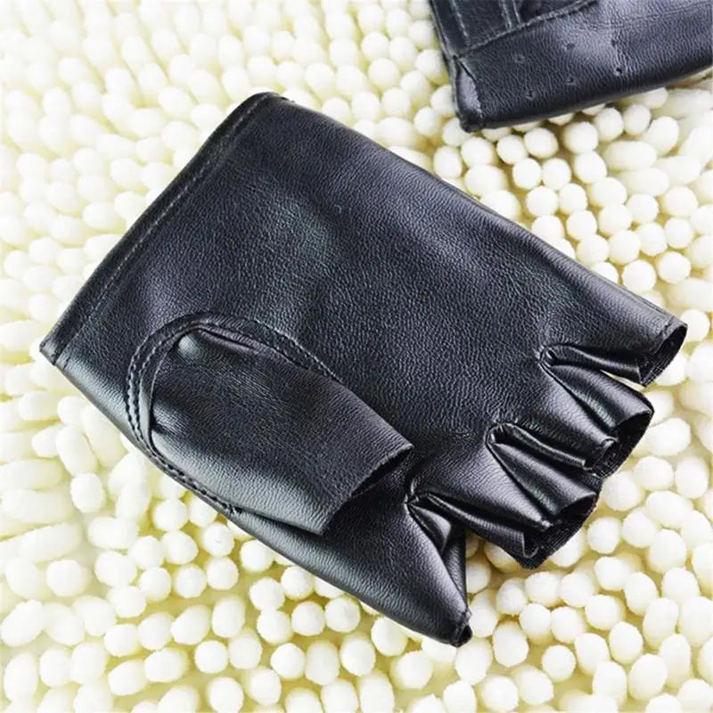 Unisex Black Fingerless Fashion Gloves