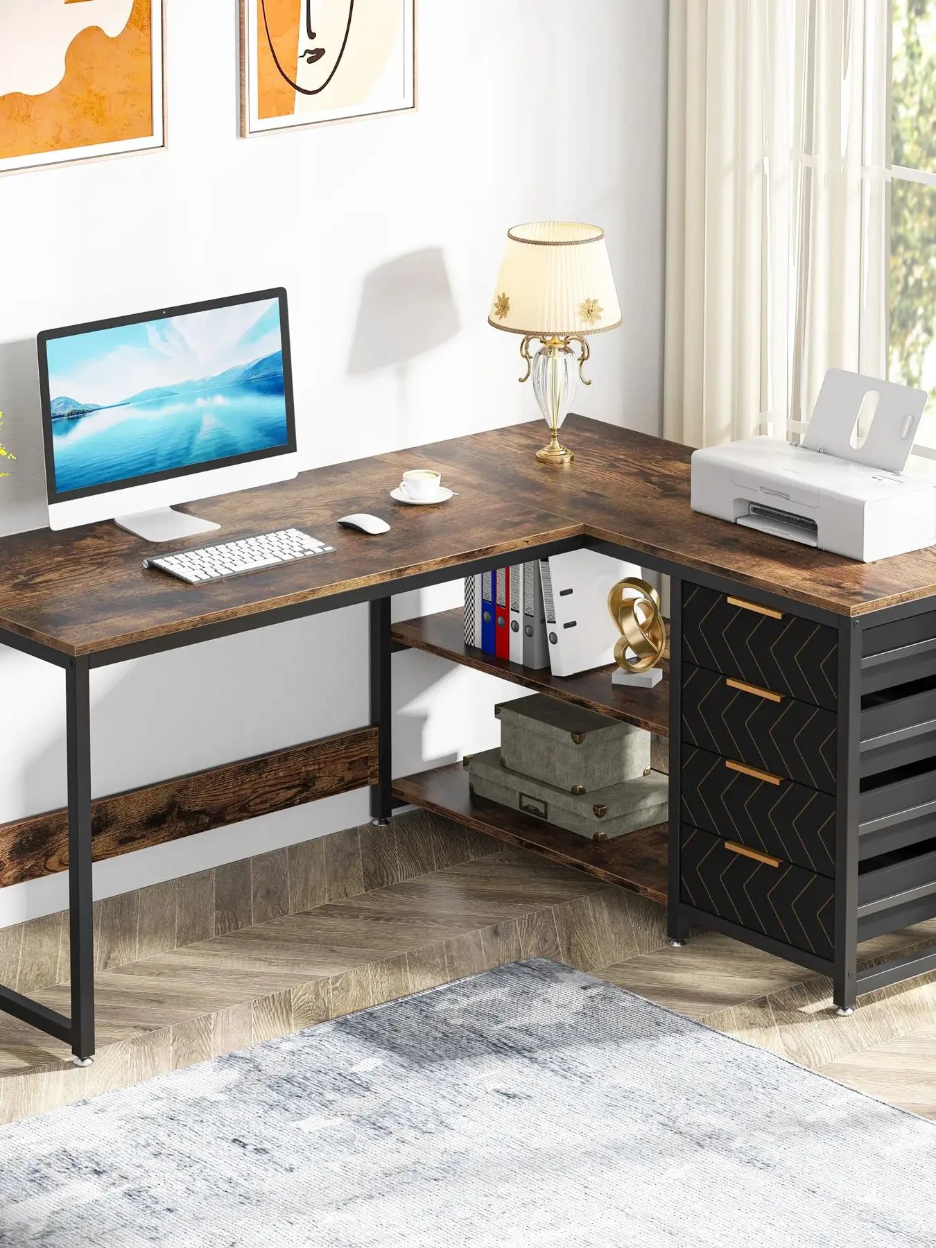 Tribesigns L-Shaped Office Desk