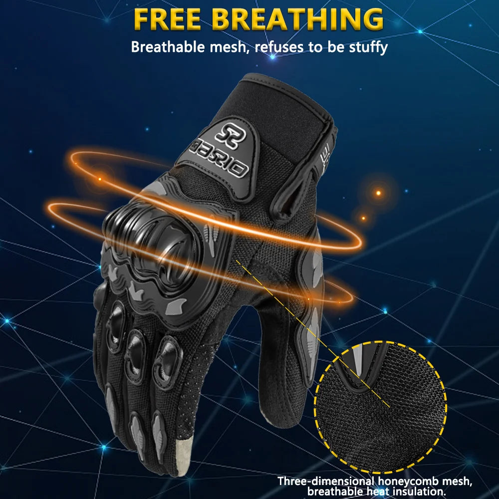 Breathable Full Finger Motorcycle Gloves