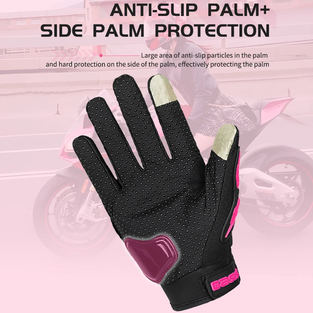 Women’s Pink Motorcycle Riding Gloves