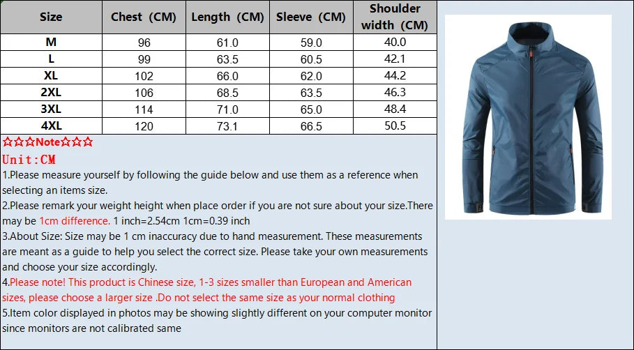 Men’s Breathable Waterproof Sunscreen Jacket