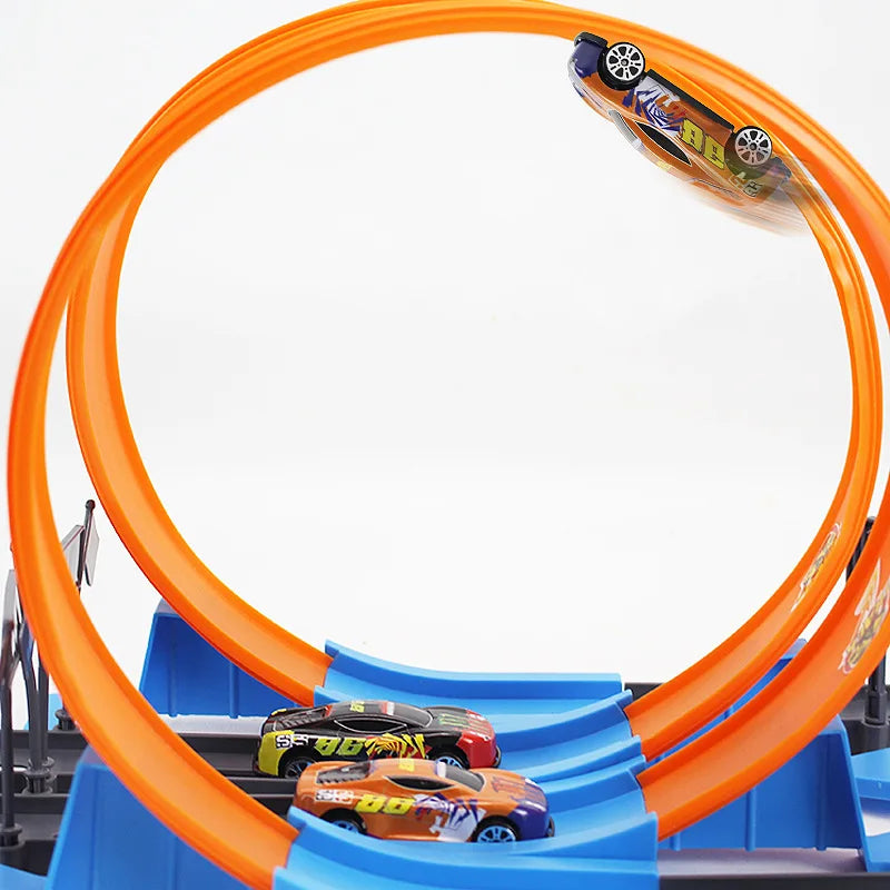 TOYMOGER Kids Double Car Racing Track