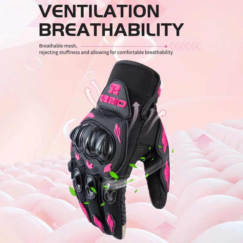 Women’s Pink Motorcycle Riding Gloves
