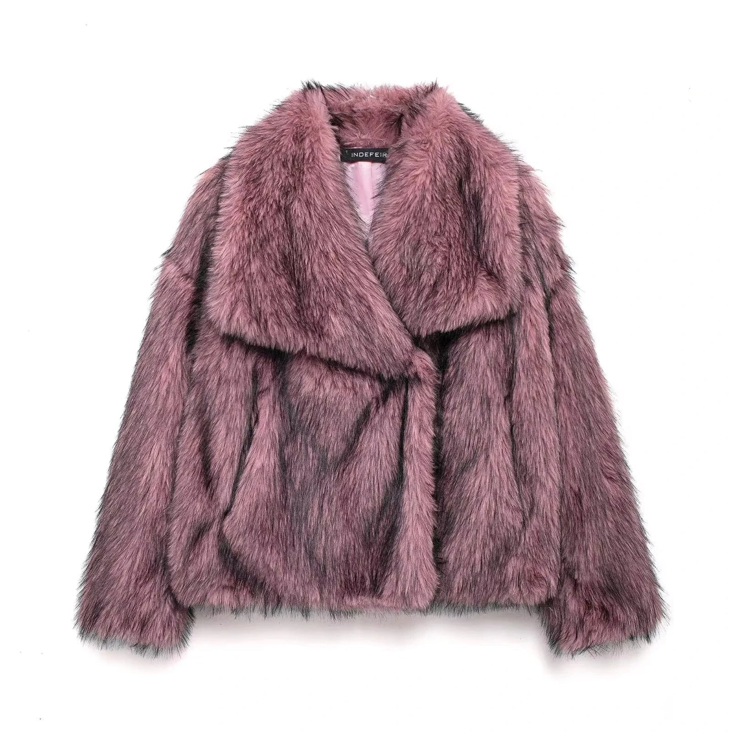 HH Women Elegant Faux Fur Coat