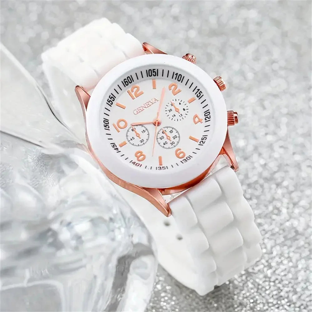 Women’s Silicone Quartz Watch Set