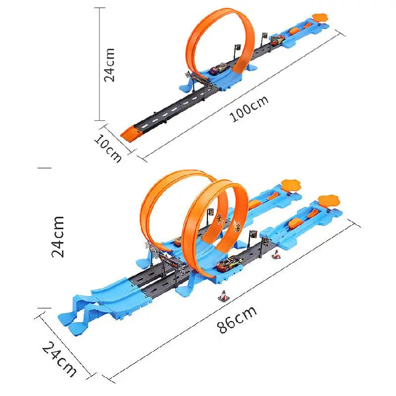 TOYMOGER Kids Double Car Racing Track