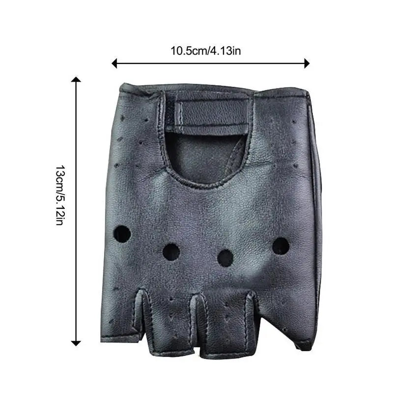 Unisex Black Fingerless Fashion Gloves