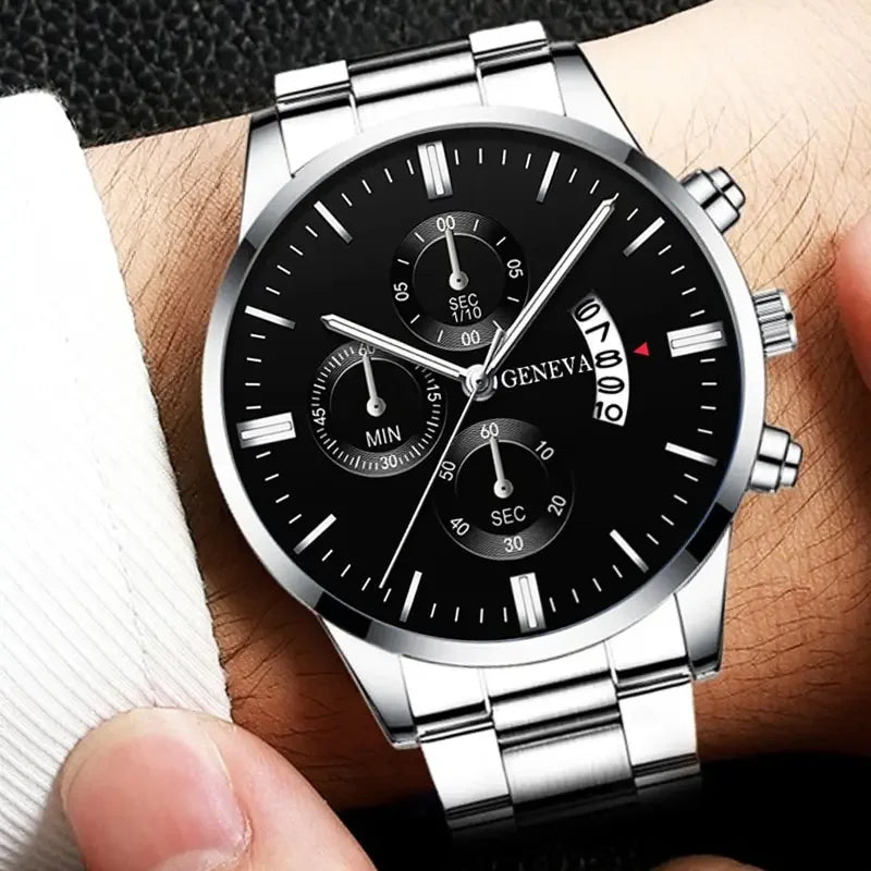 Luxury Silver Stainless Steel Watch