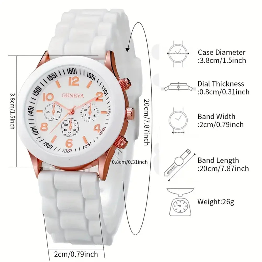 Women’s Silicone Quartz Watch Set
