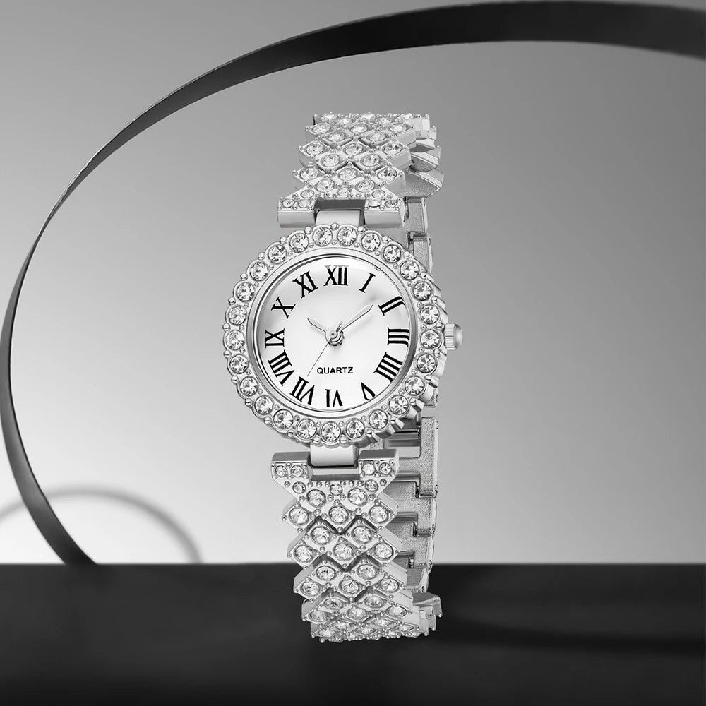 Silver Women's Luxury Watch Set