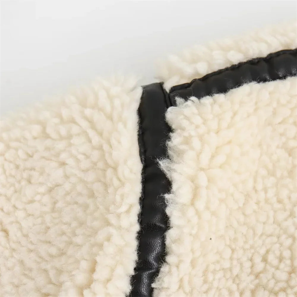 Stylish Faux Fur Motorcycle Jacket