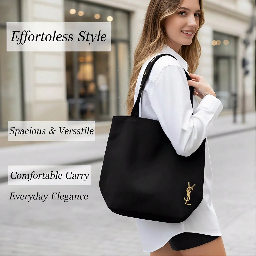 YSL Canvas Zippered Tote Bag