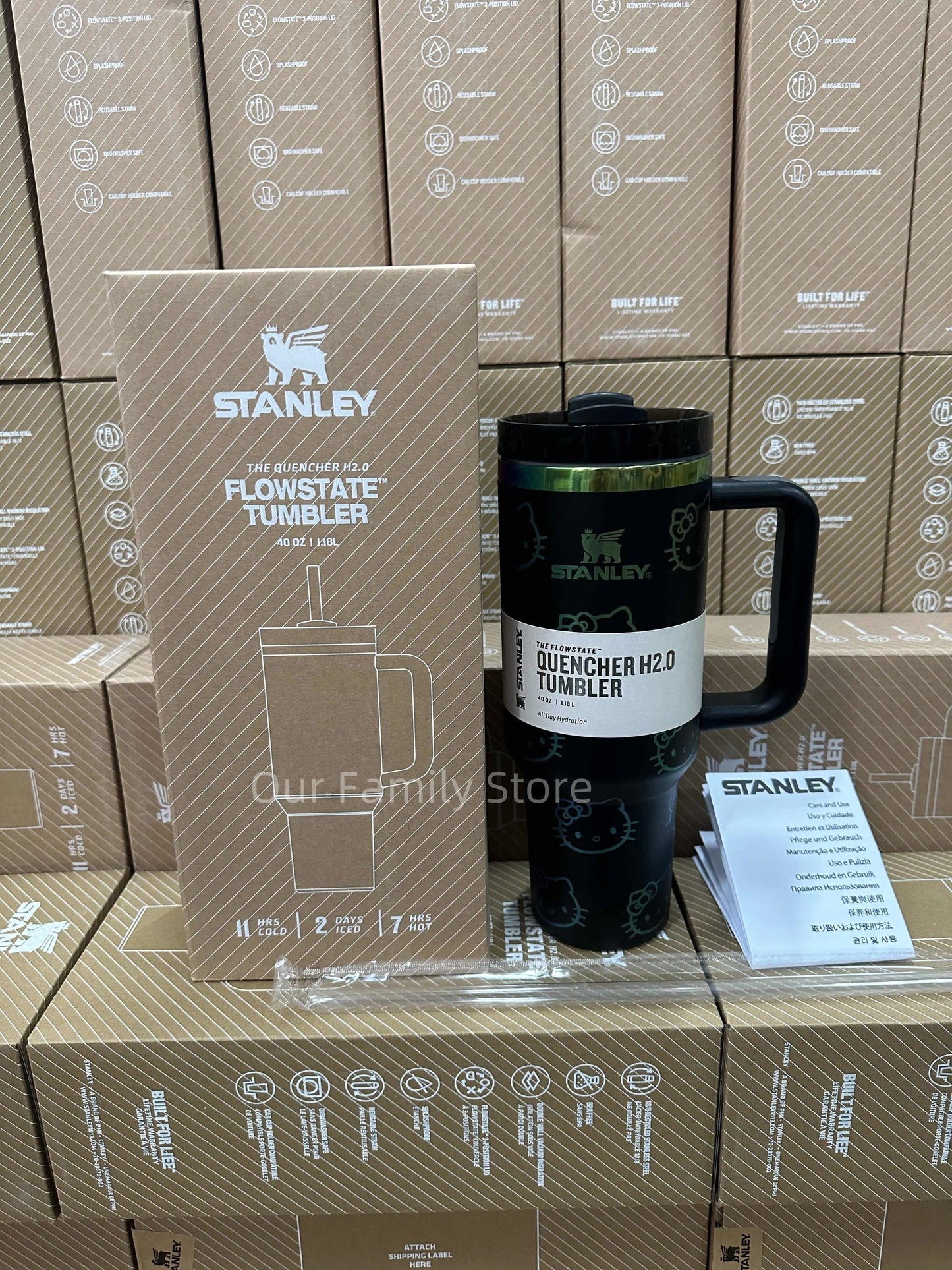 Stanley Quencher Fancy Black Tumbler