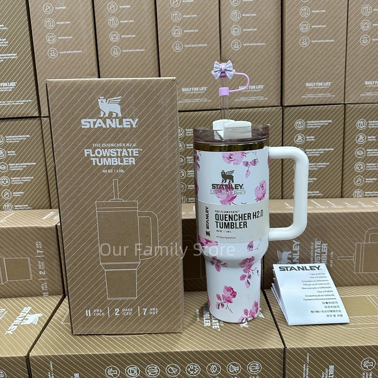 Stanley 40oz Tumbler - Flowery White