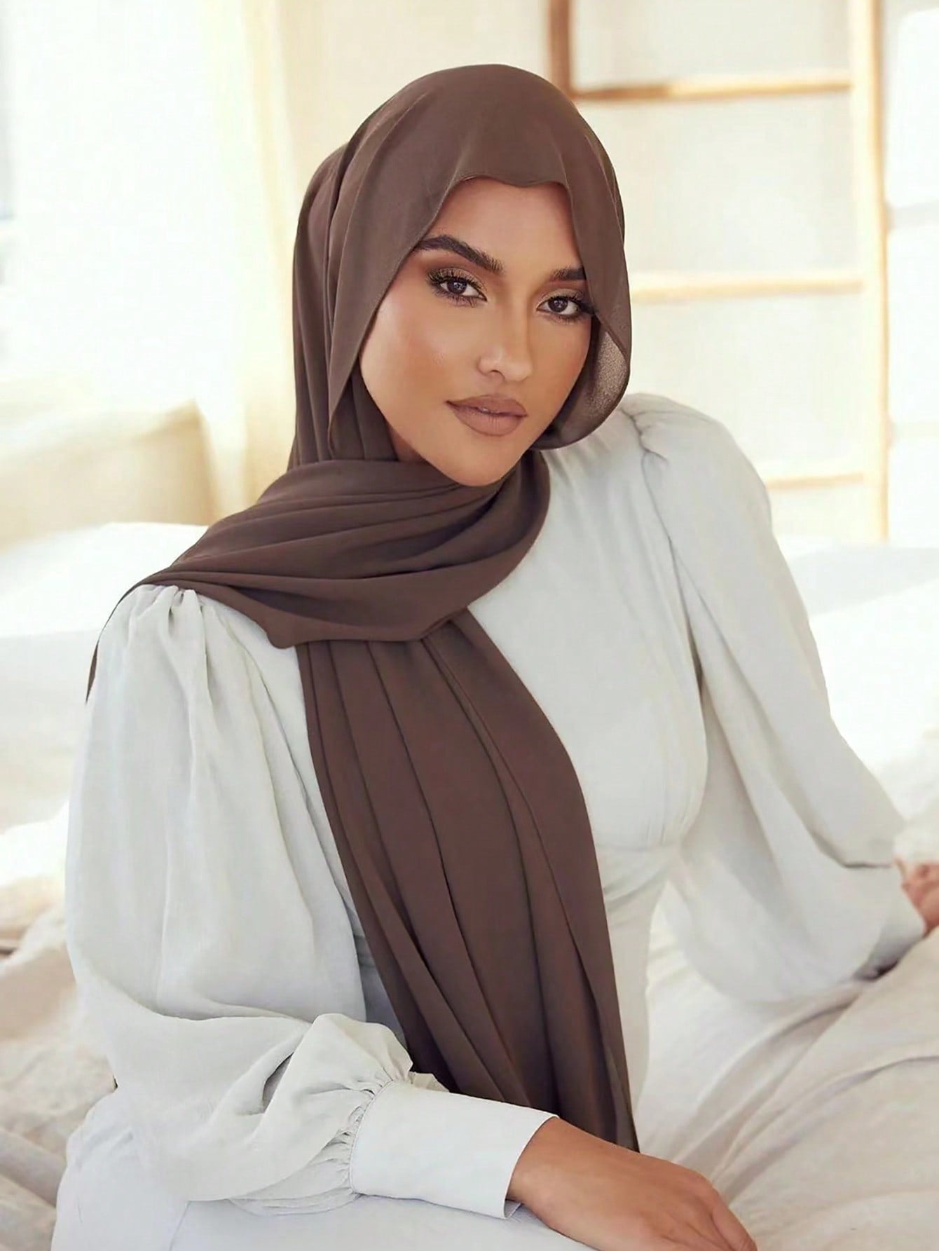 Plain Chiffon Pearl Hijab Scarf