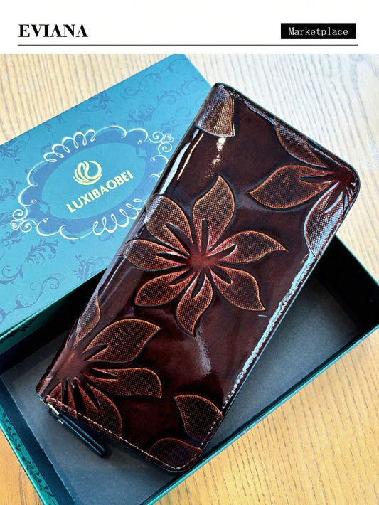 Vintage Floral Leather Wallet
