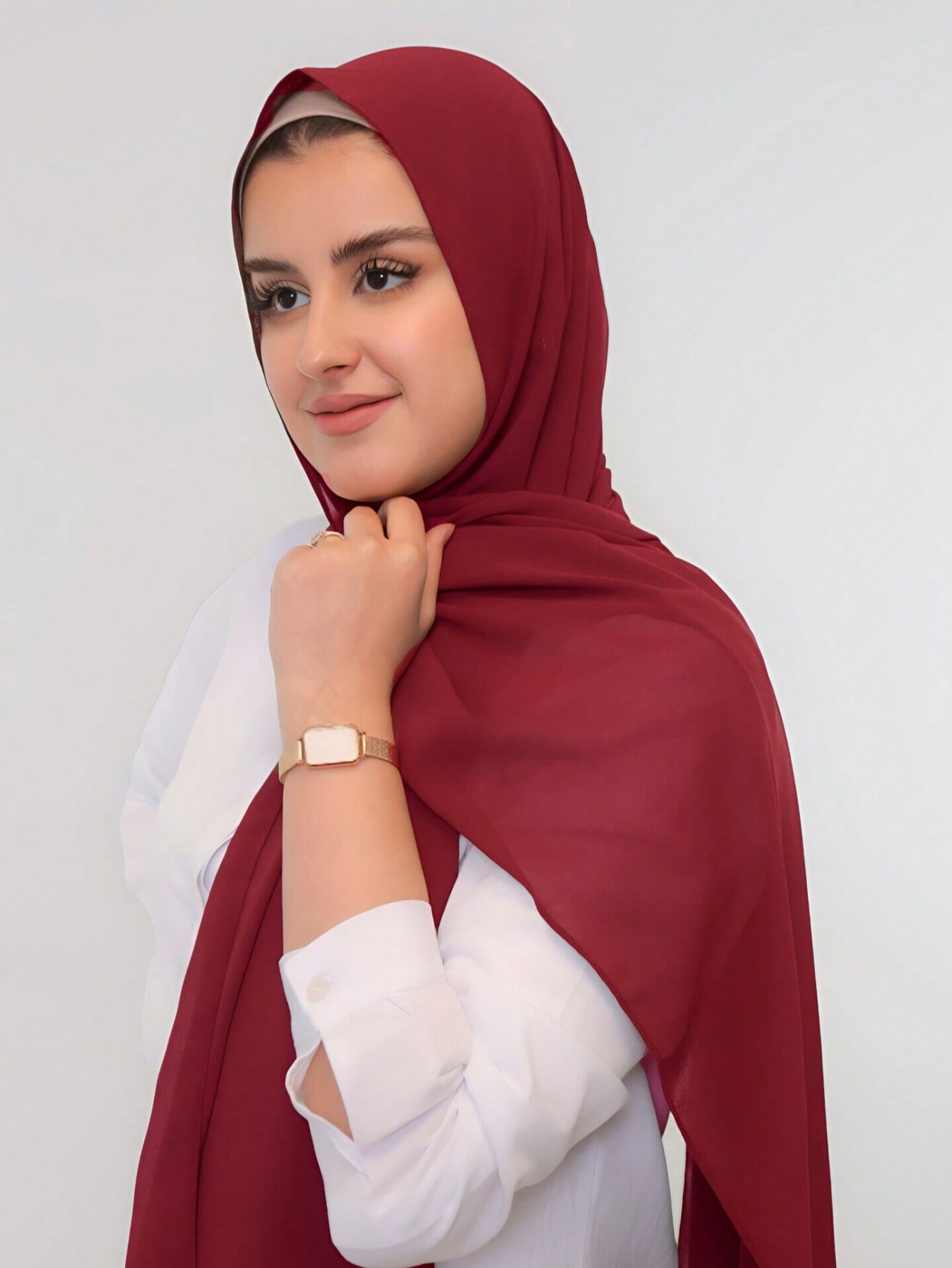 Plain Chiffon Pearl Hijab Scarf