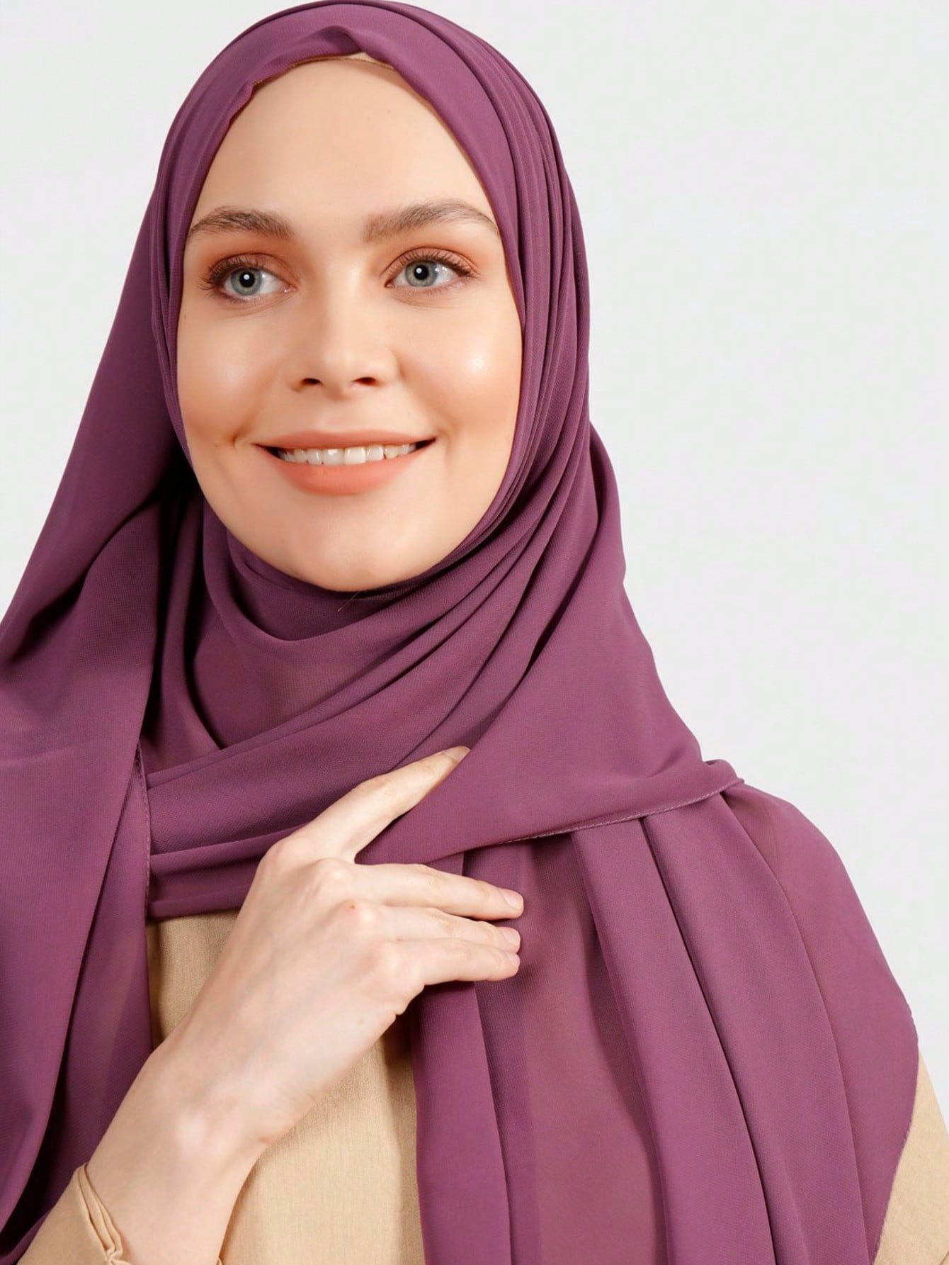 Plain Chiffon Pearl Hijab Scarf