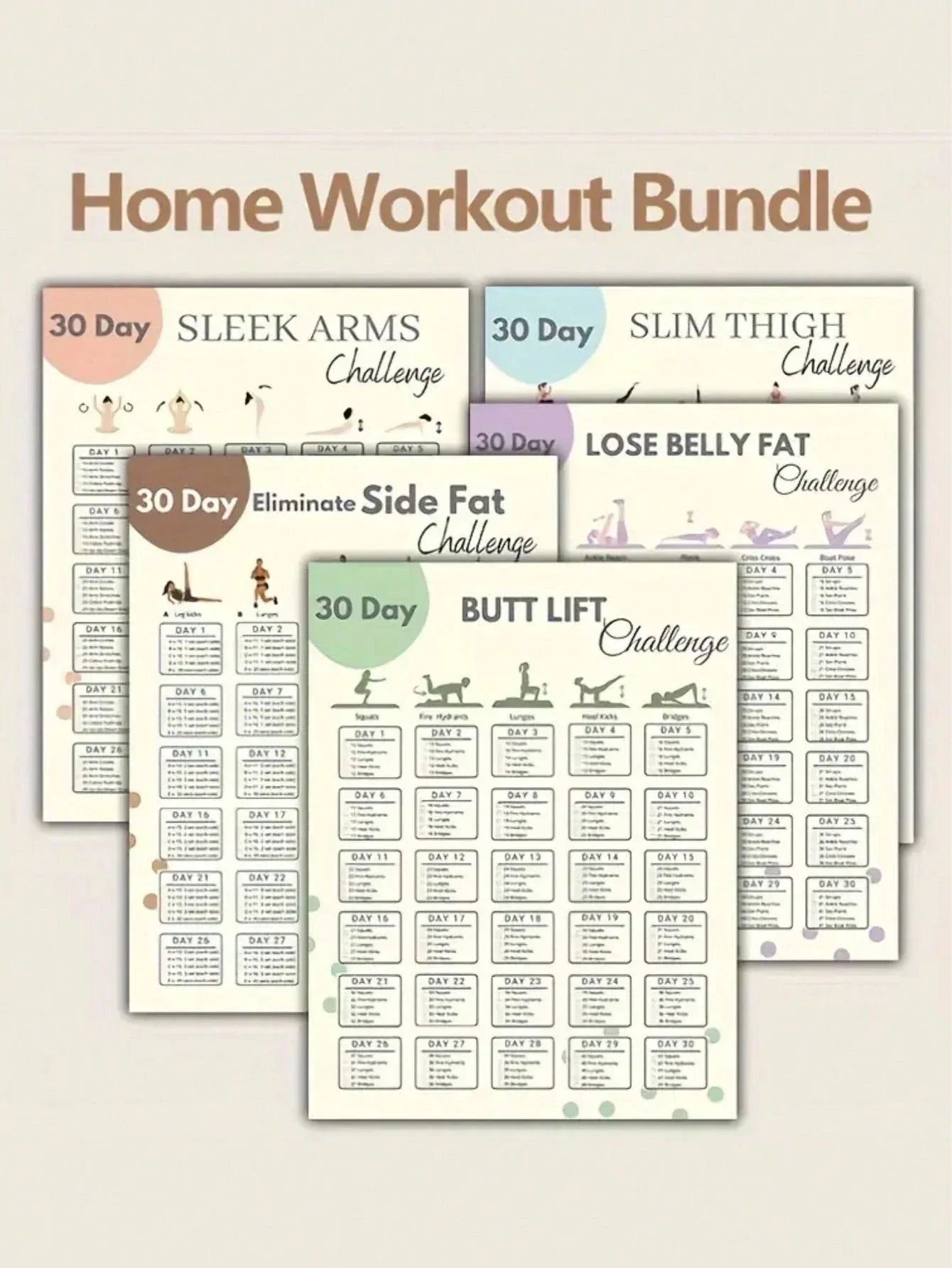 30-Day Home Workout Posters
