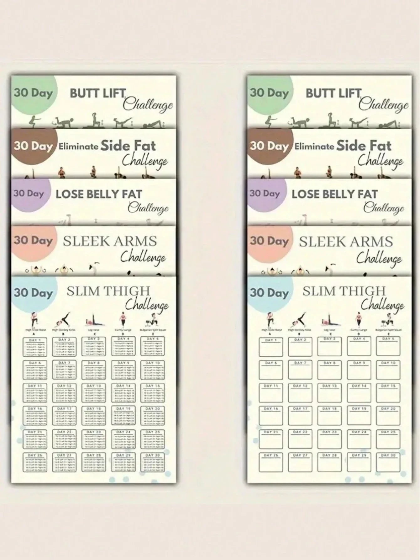 30-Day Home Workout Posters