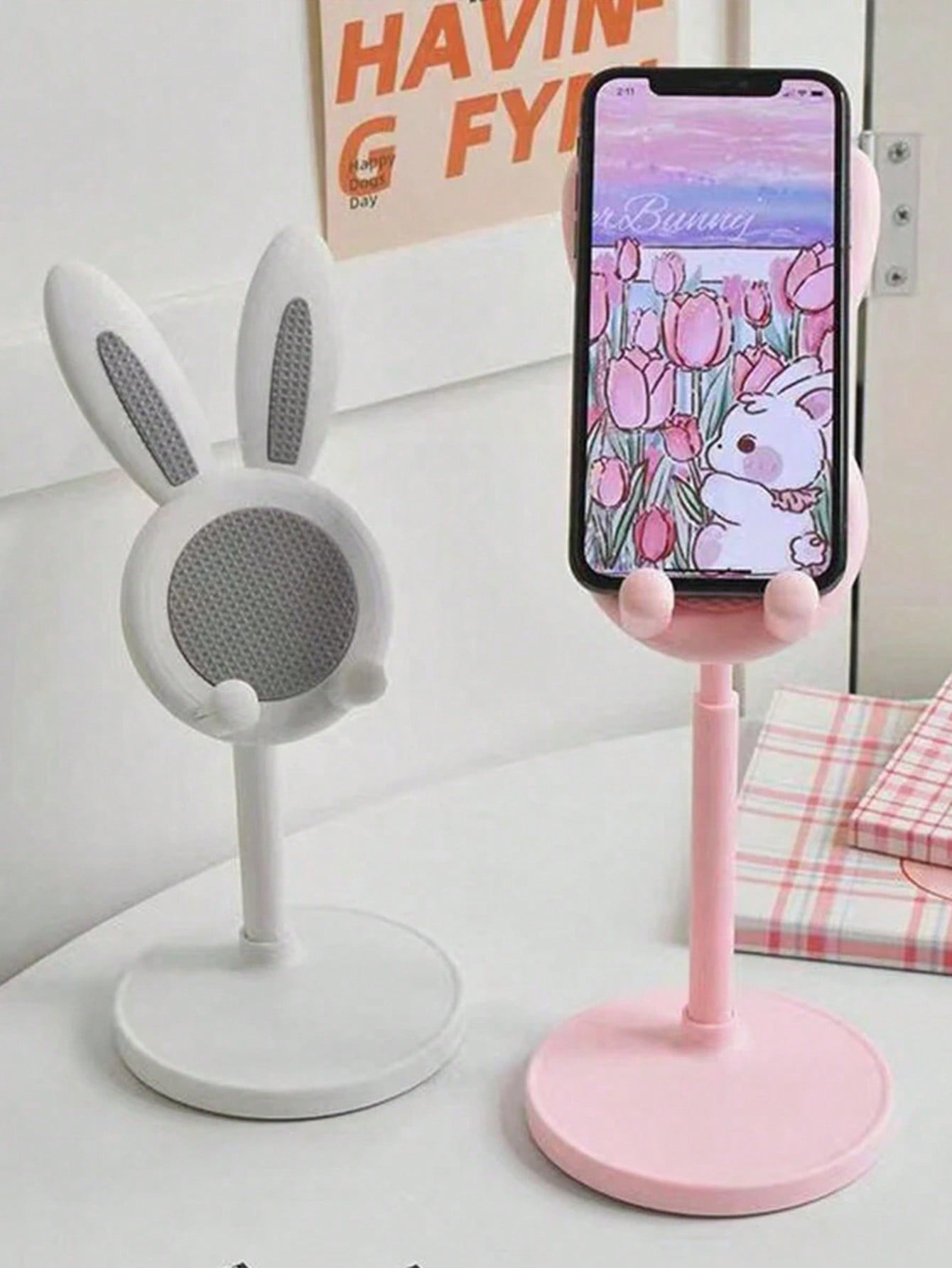 Cartoon Rabbit Adjustable Phone Stand