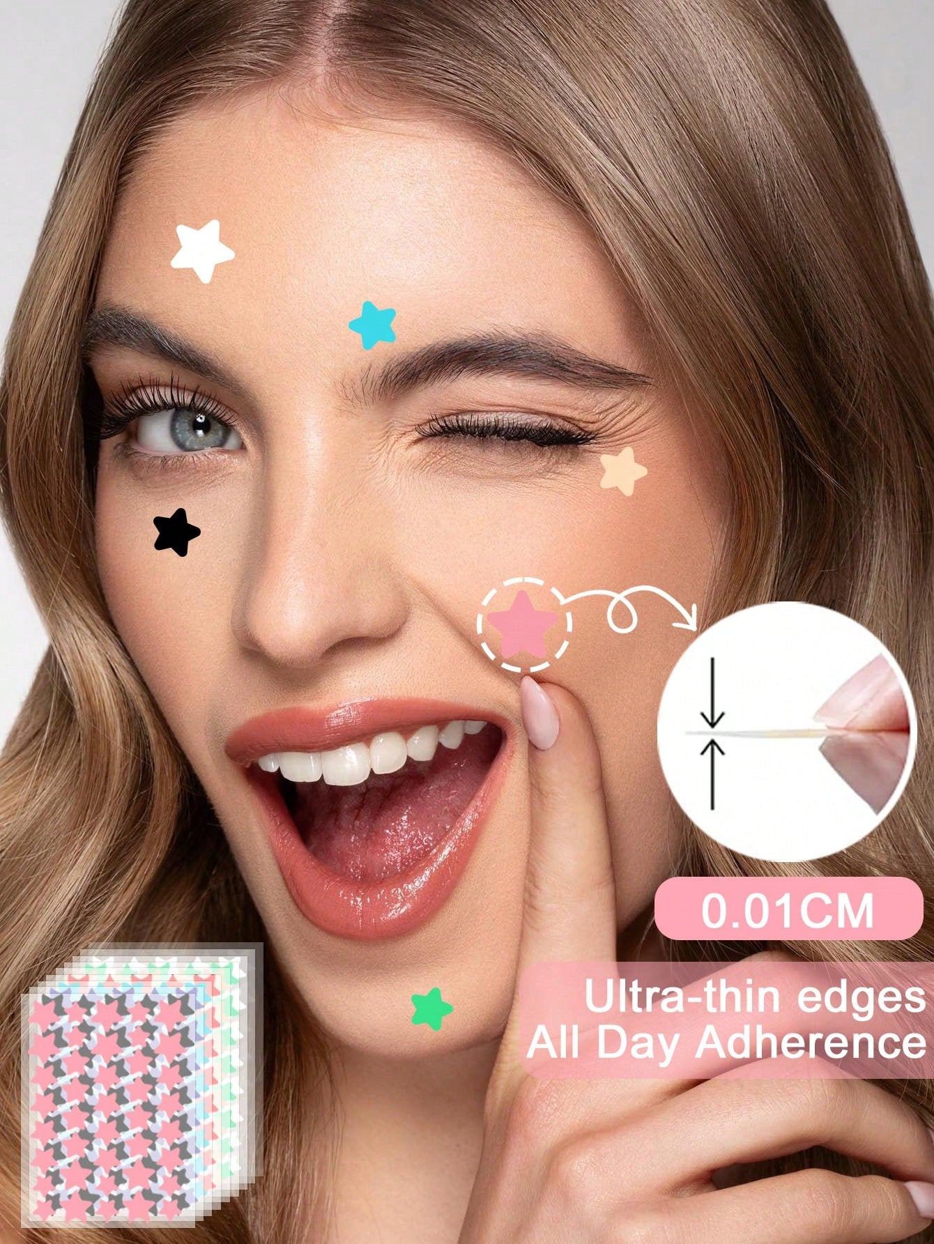 Colorful Star Face Sticker Set