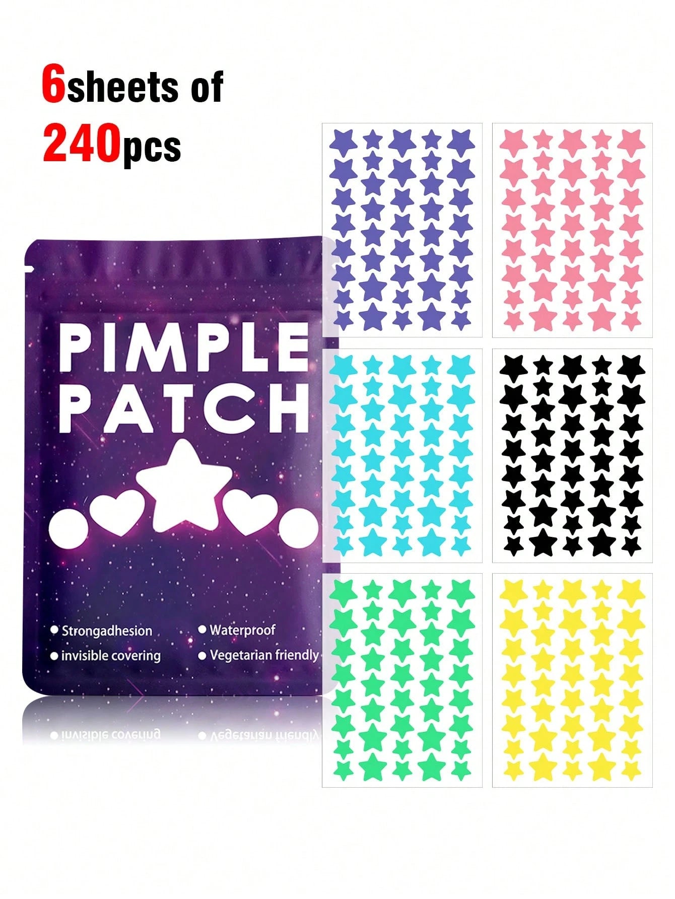 Colorful Star Face Sticker Set