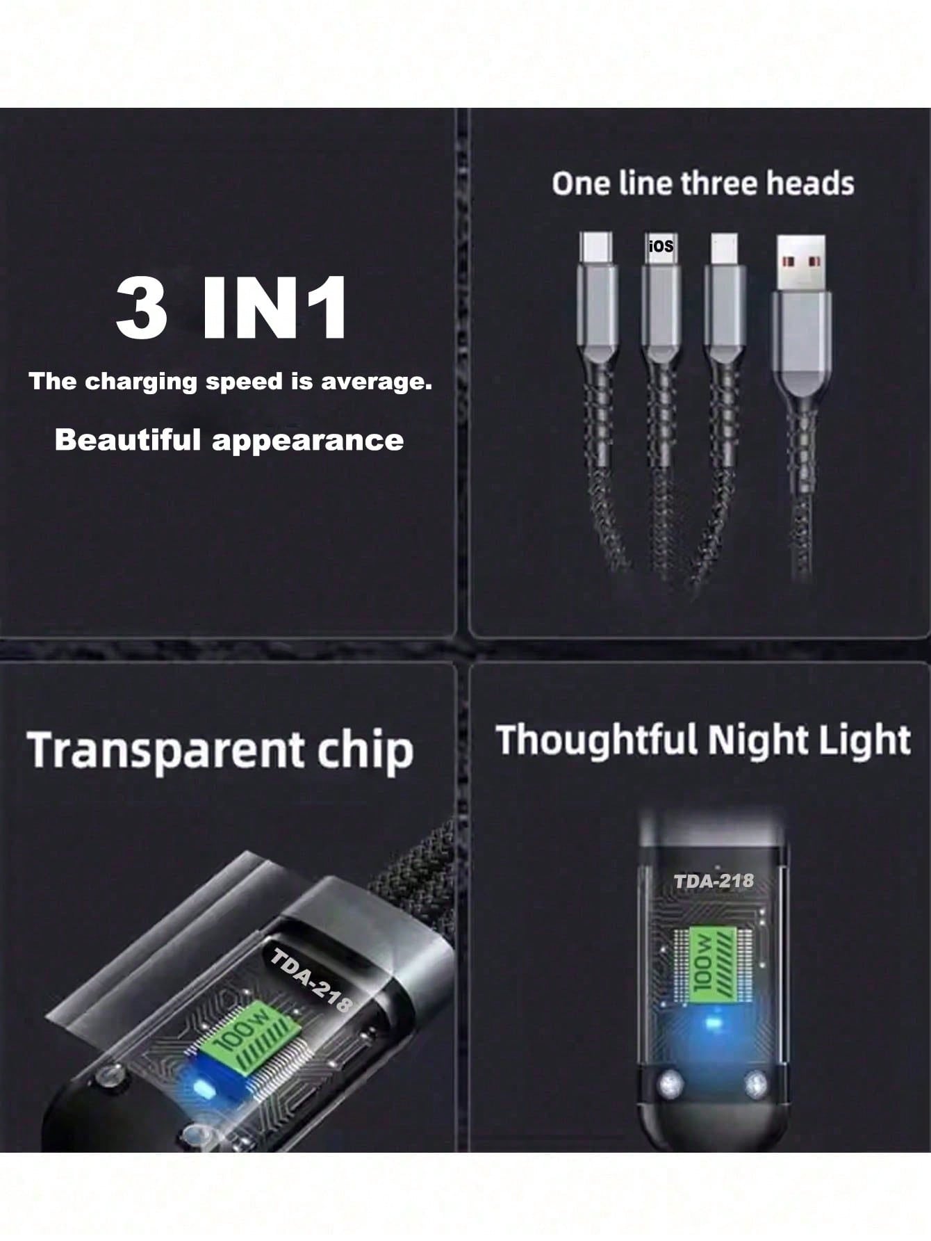Transparent 3-in-1 Fast Charger