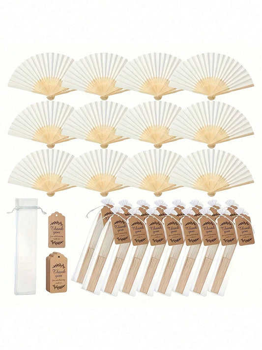 Elegant Wedding Folding Fan Set