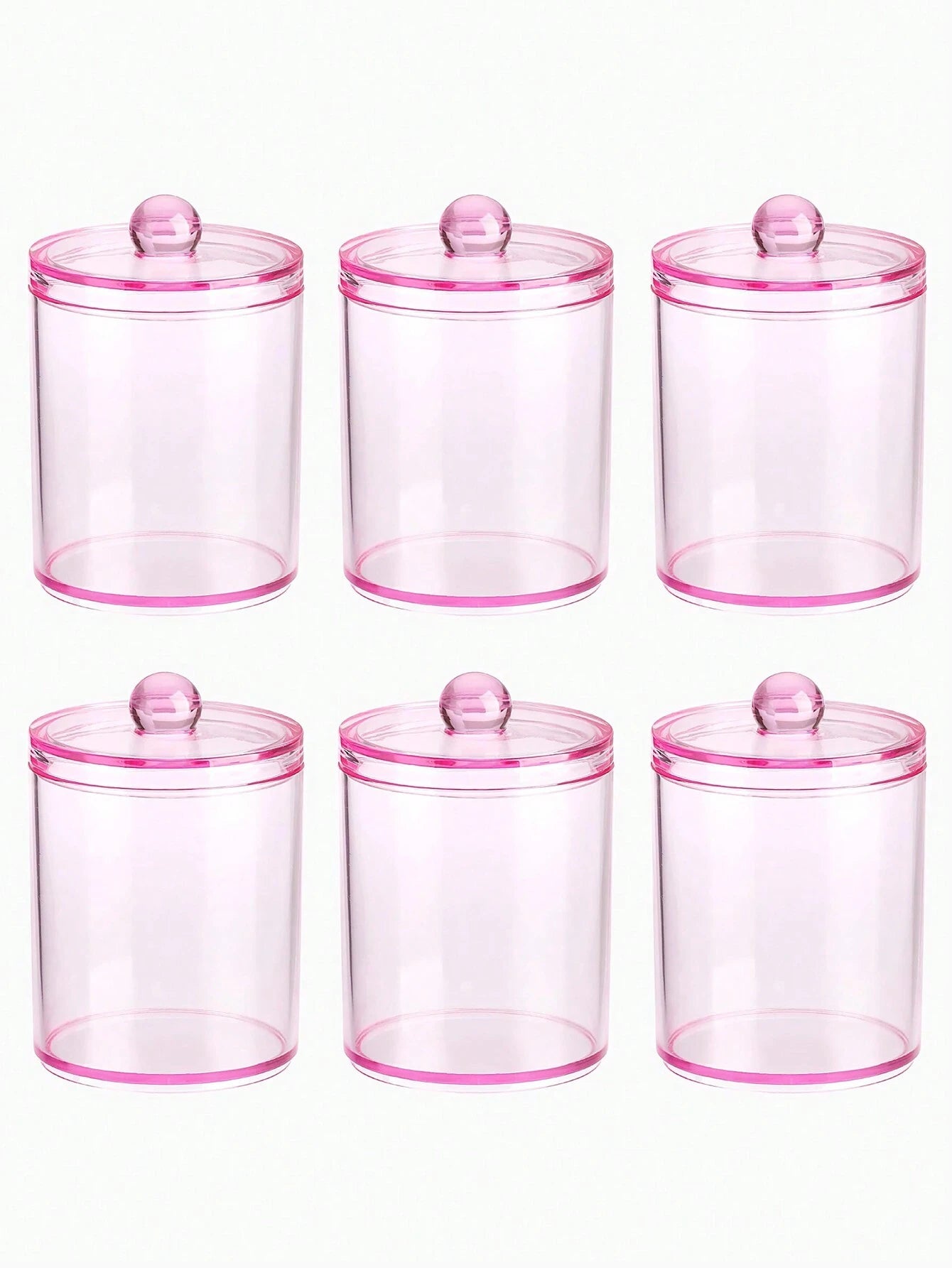 Clear Bathroom Storage Organizer Jars Set