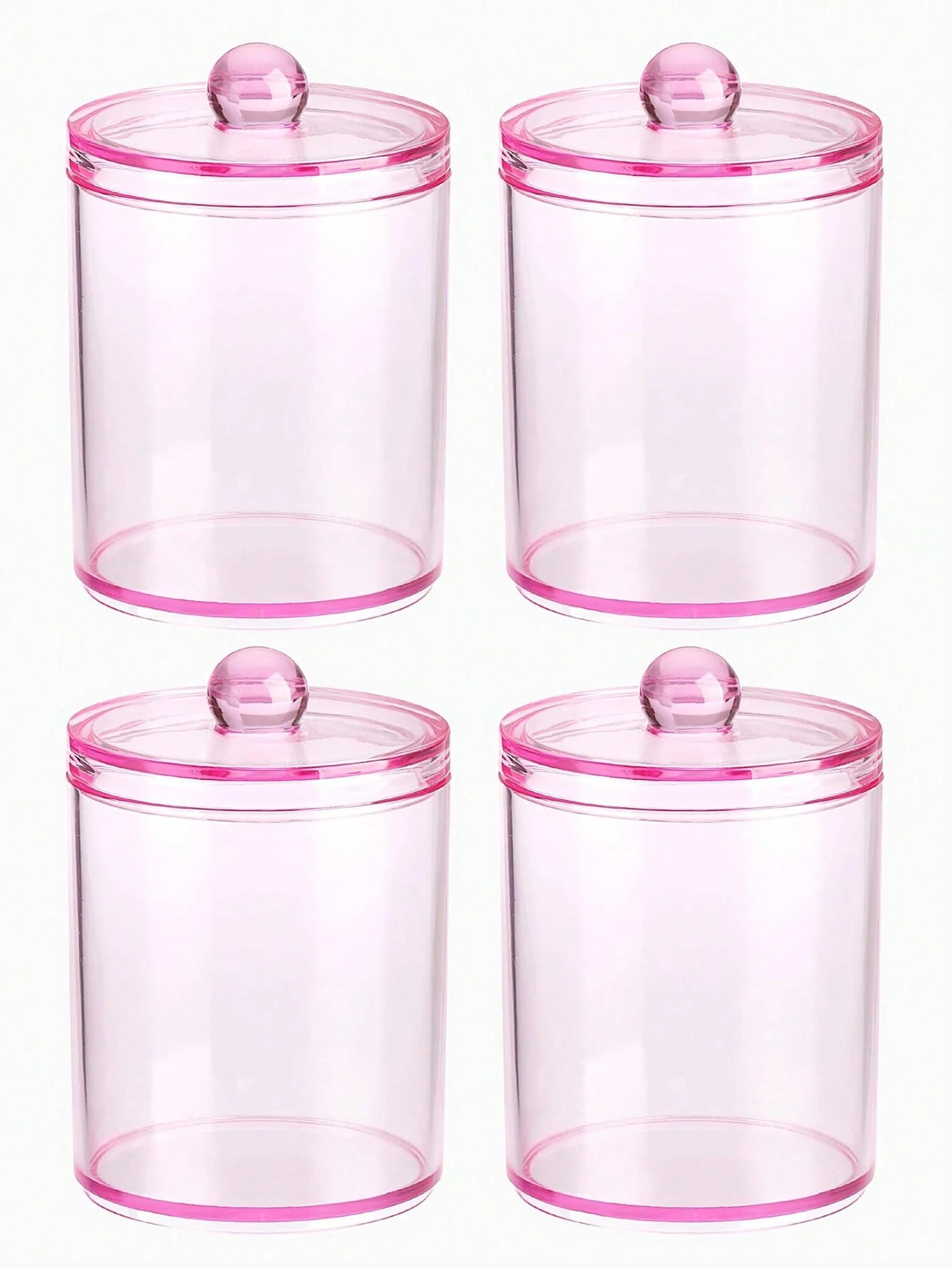 Clear Bathroom Storage Organizer Jars Set