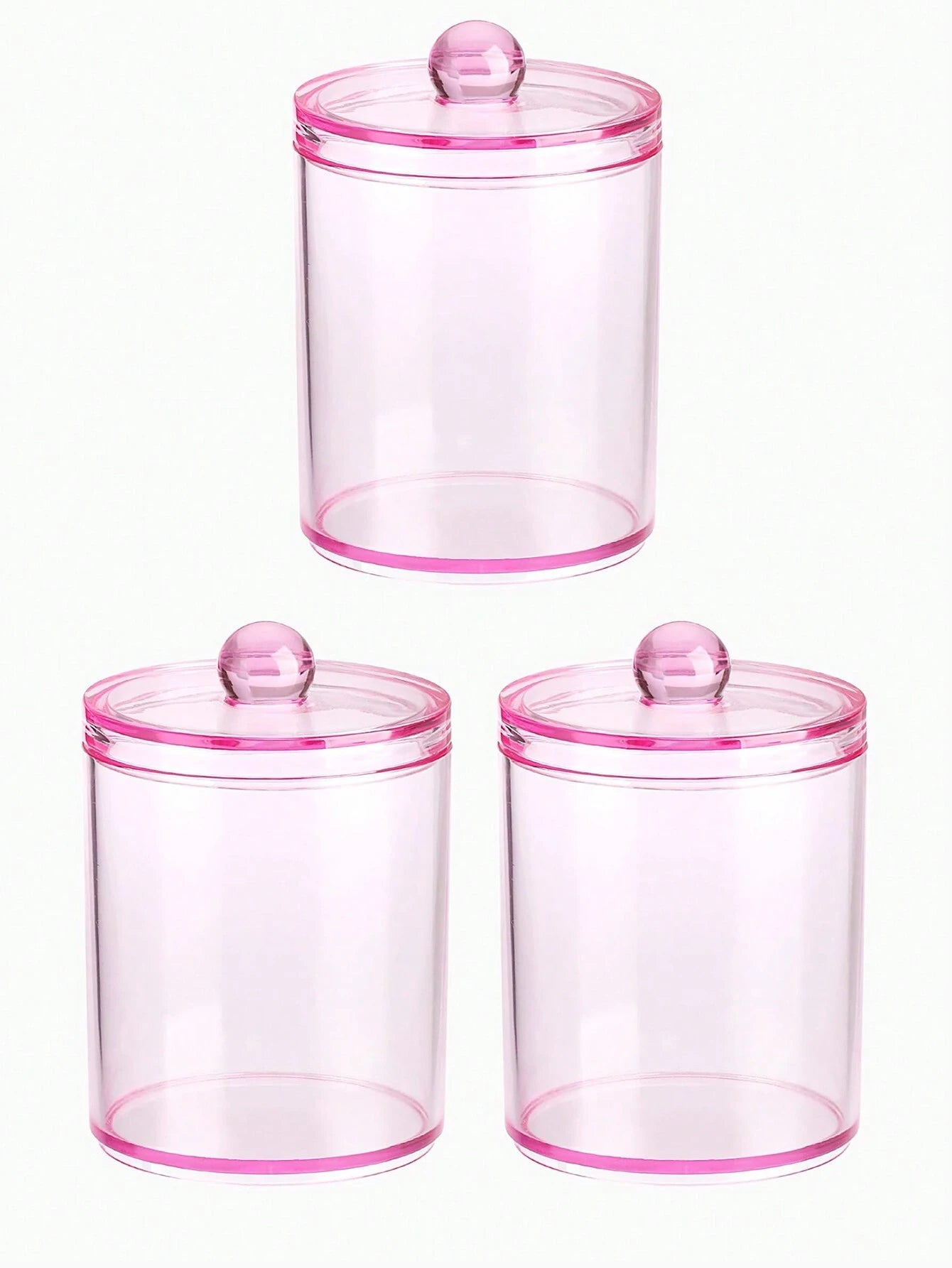 Clear Bathroom Storage Organizer Jars Set