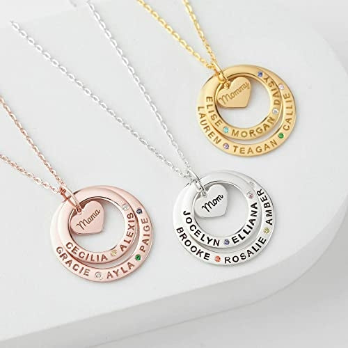 Grandma Birthstone Name Necklace