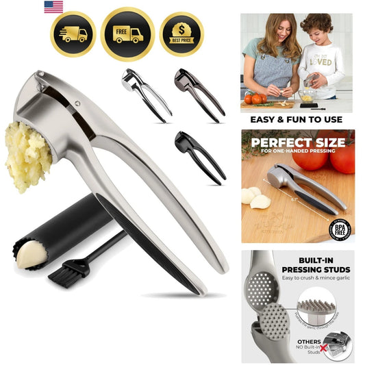 Rustproof Garlic Press Mincer Set