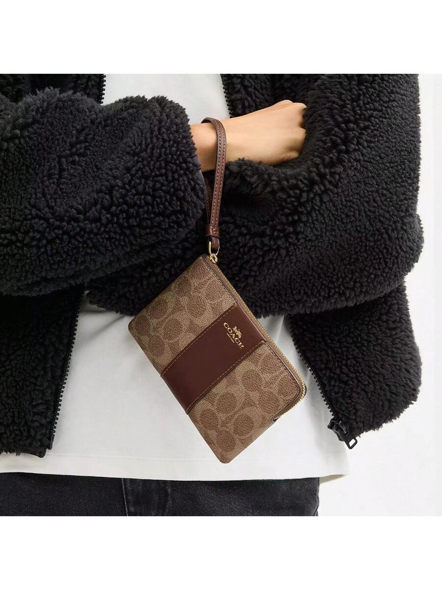 Coach Signature Zip Wristlet Wallet