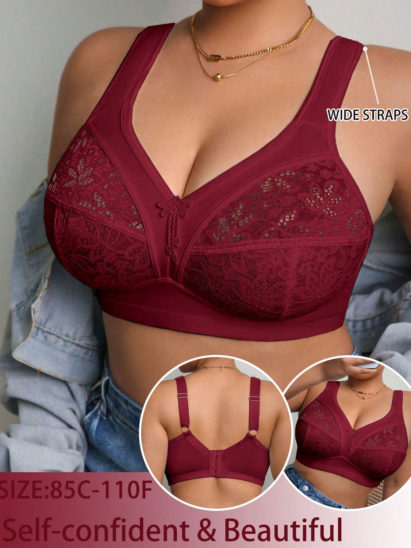 Plus Size Lace Wireless Bra