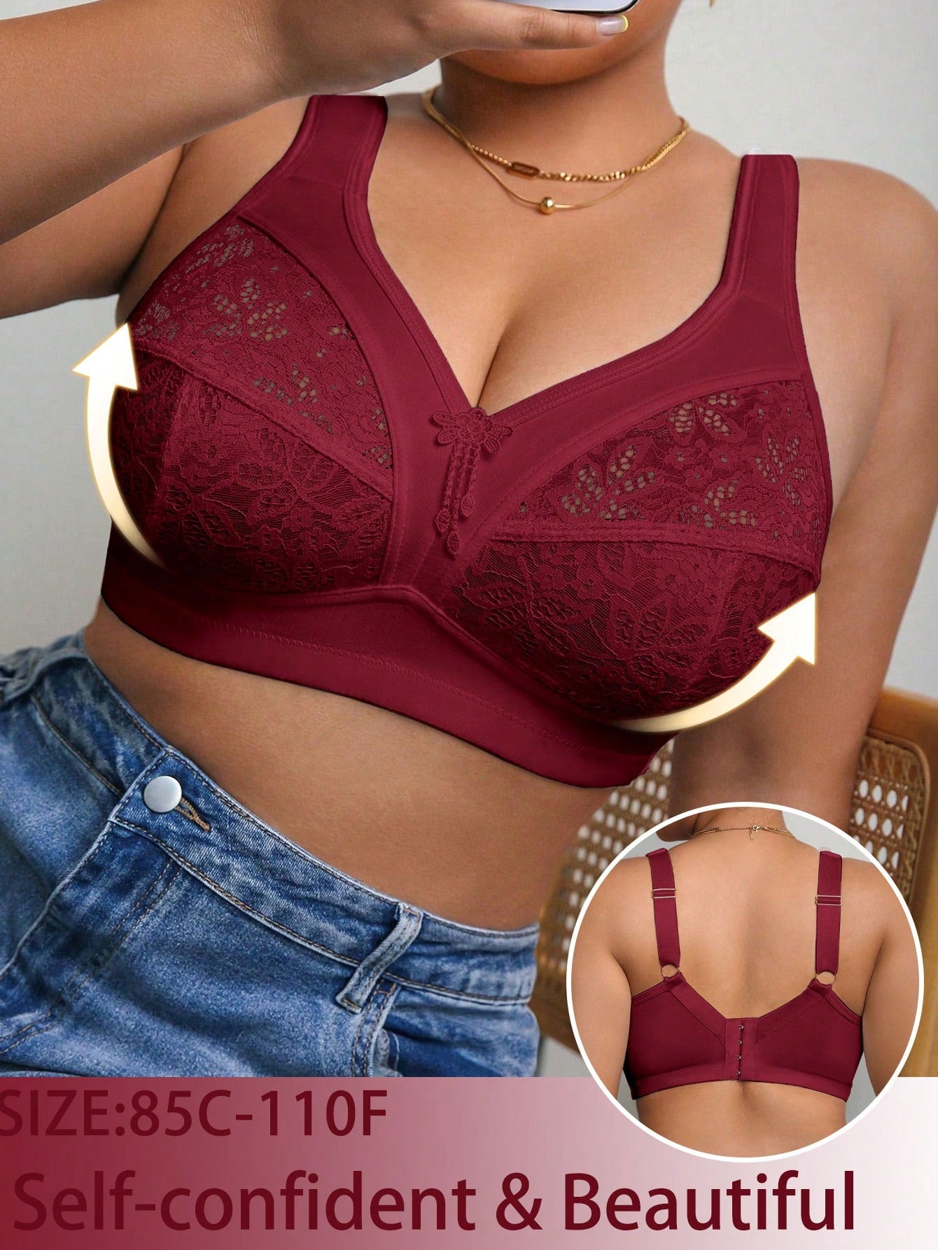 Plus Size Lace Wireless Bra