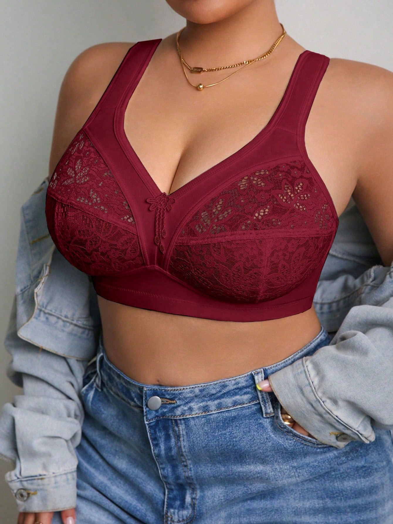 Plus Size Lace Wireless Bra